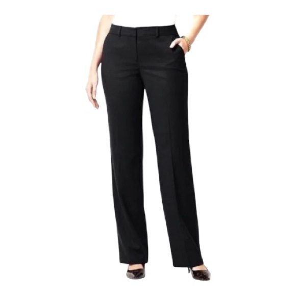 Talbots Pants - Talbots Windsor Wide-Leg Pant - Flannel, Black, Size 12